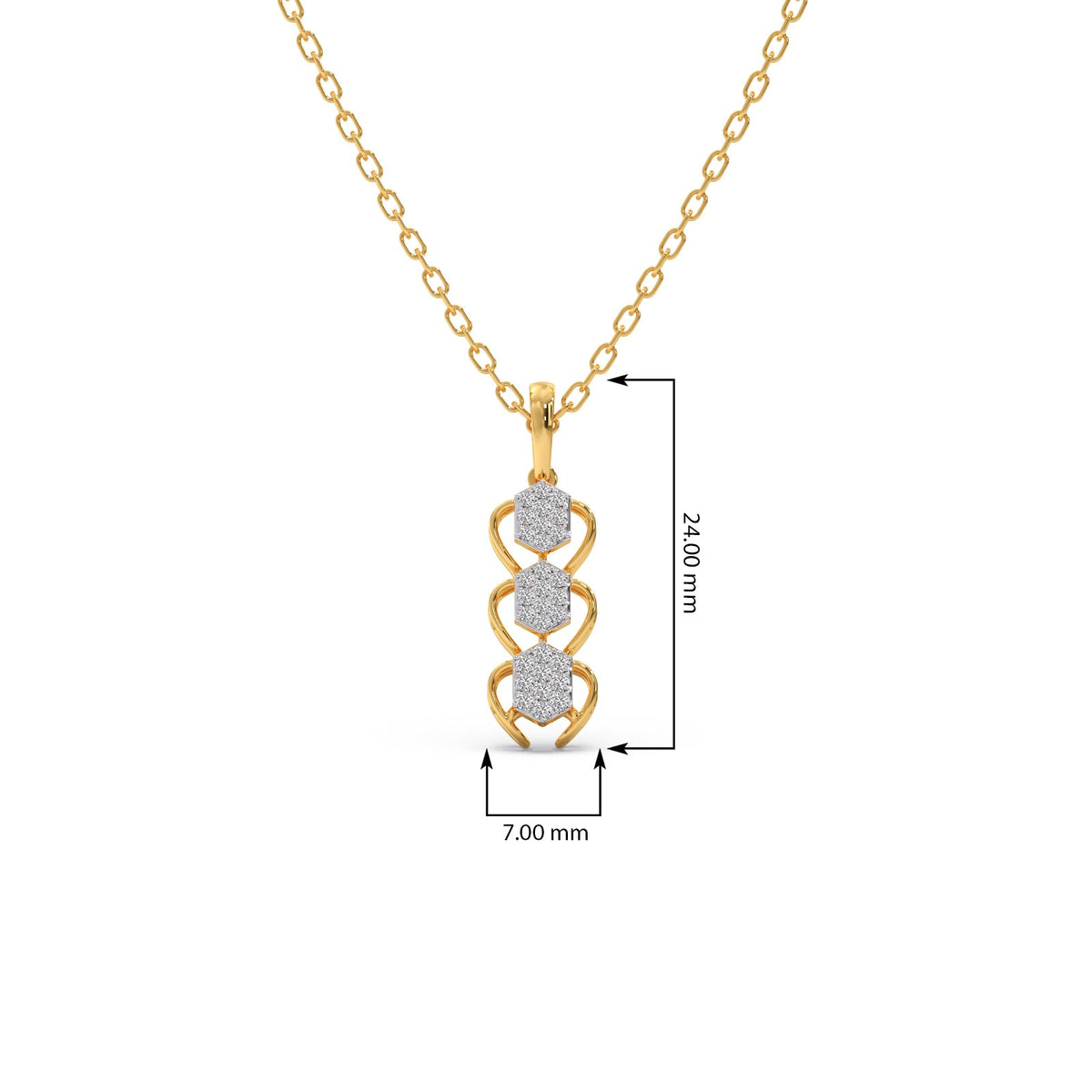 Antiqua Drop Diamond Pendant Necklace