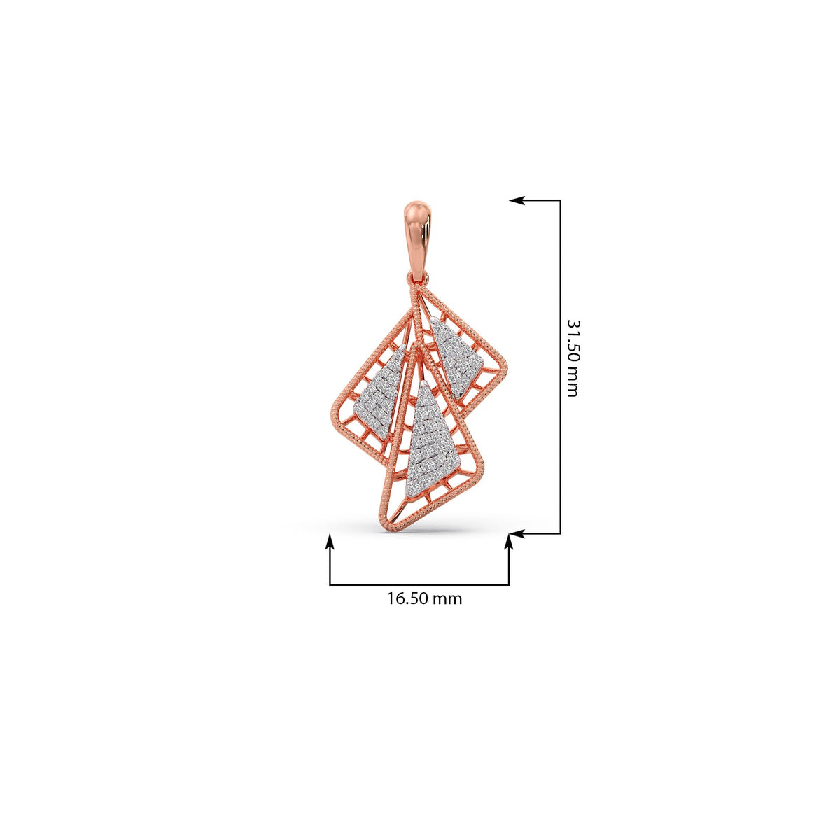 Trio Frame Diamond Pendant Necklace