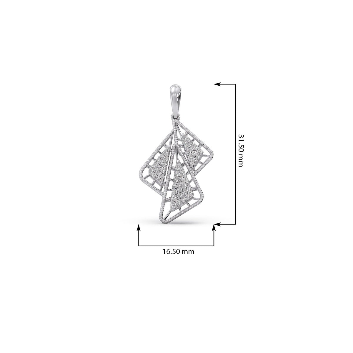 Trio Frame Diamond Pendant Necklace
