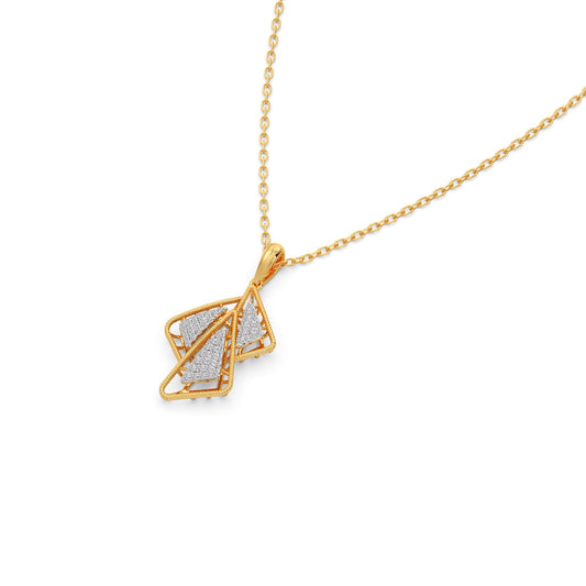 Trio Frame Diamond Pendant Necklace