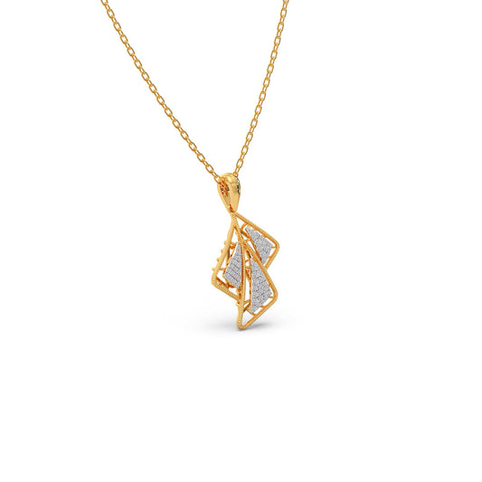 Trio Frame Diamond Pendant Necklace