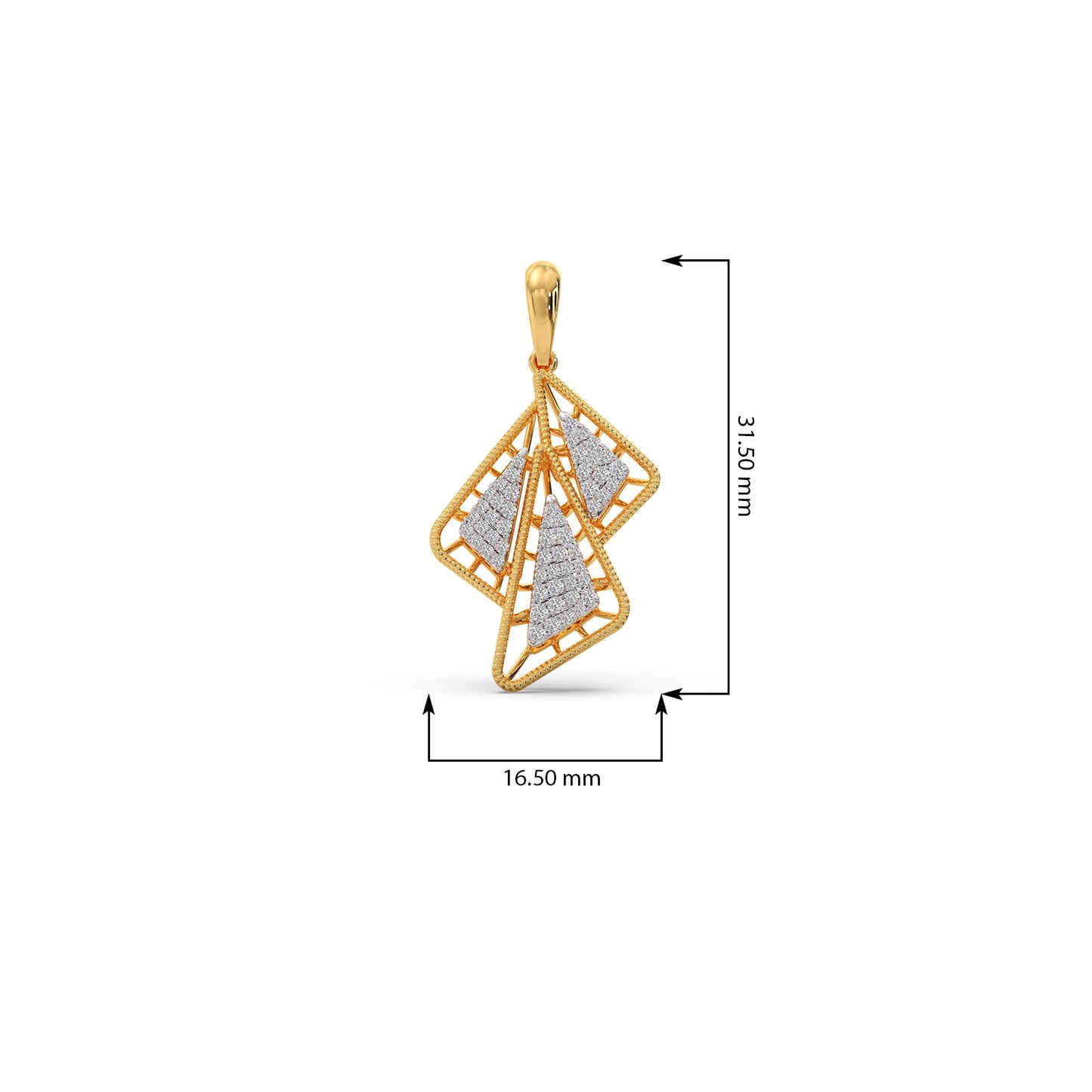Trio Frame Diamond Pendant Necklace