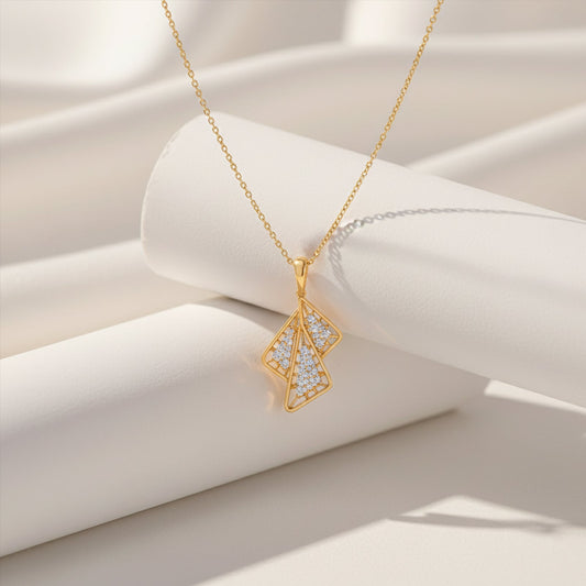Trio Frame Diamond Pendant Necklace