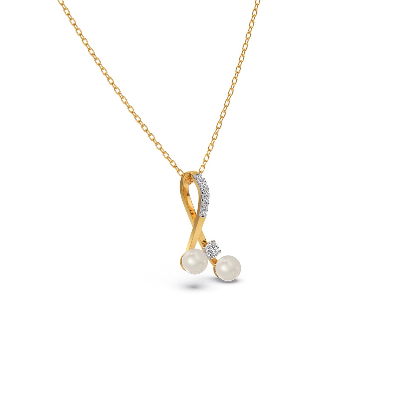 Wishbone Round Diamond Pendant