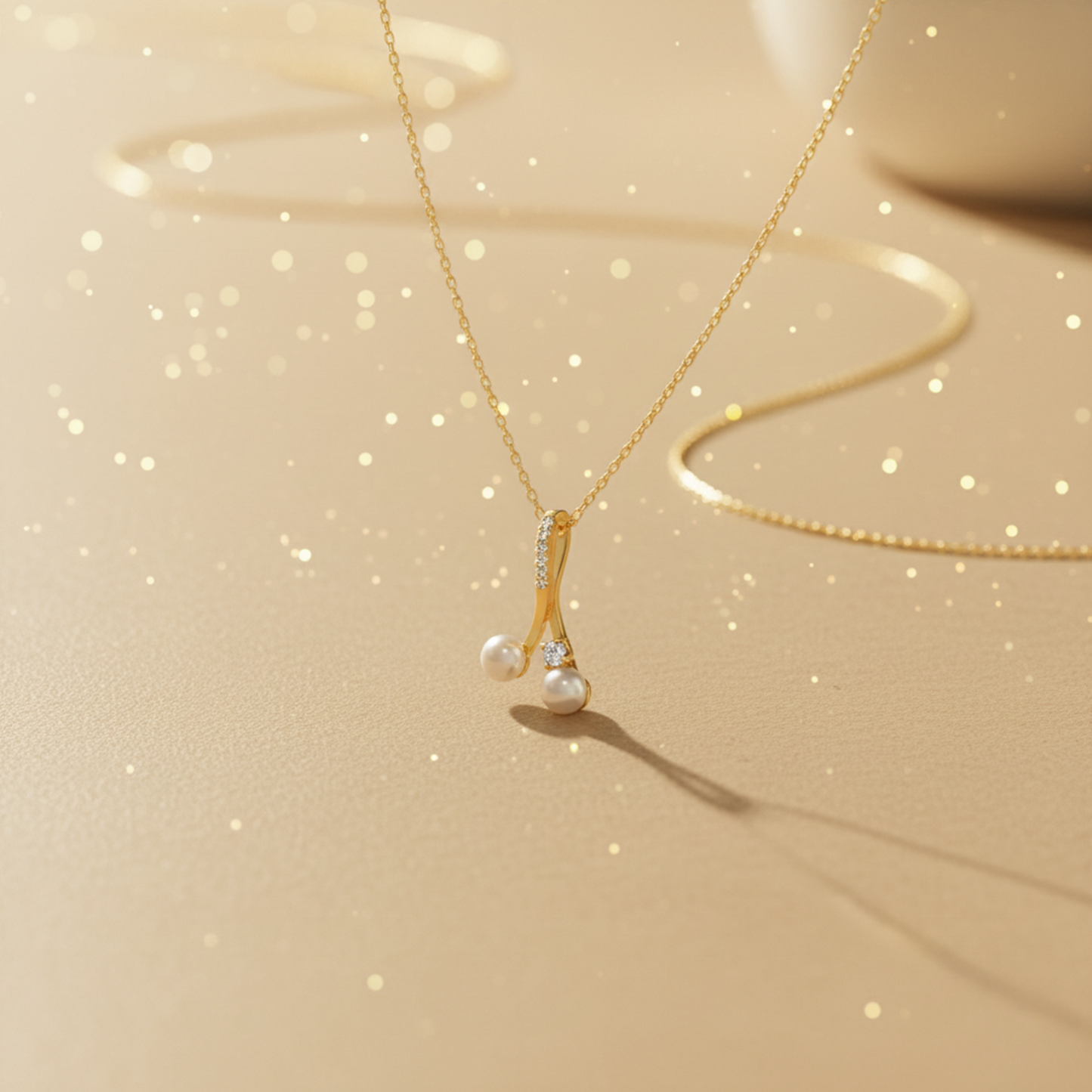 Wishbone Round Diamond Pendant