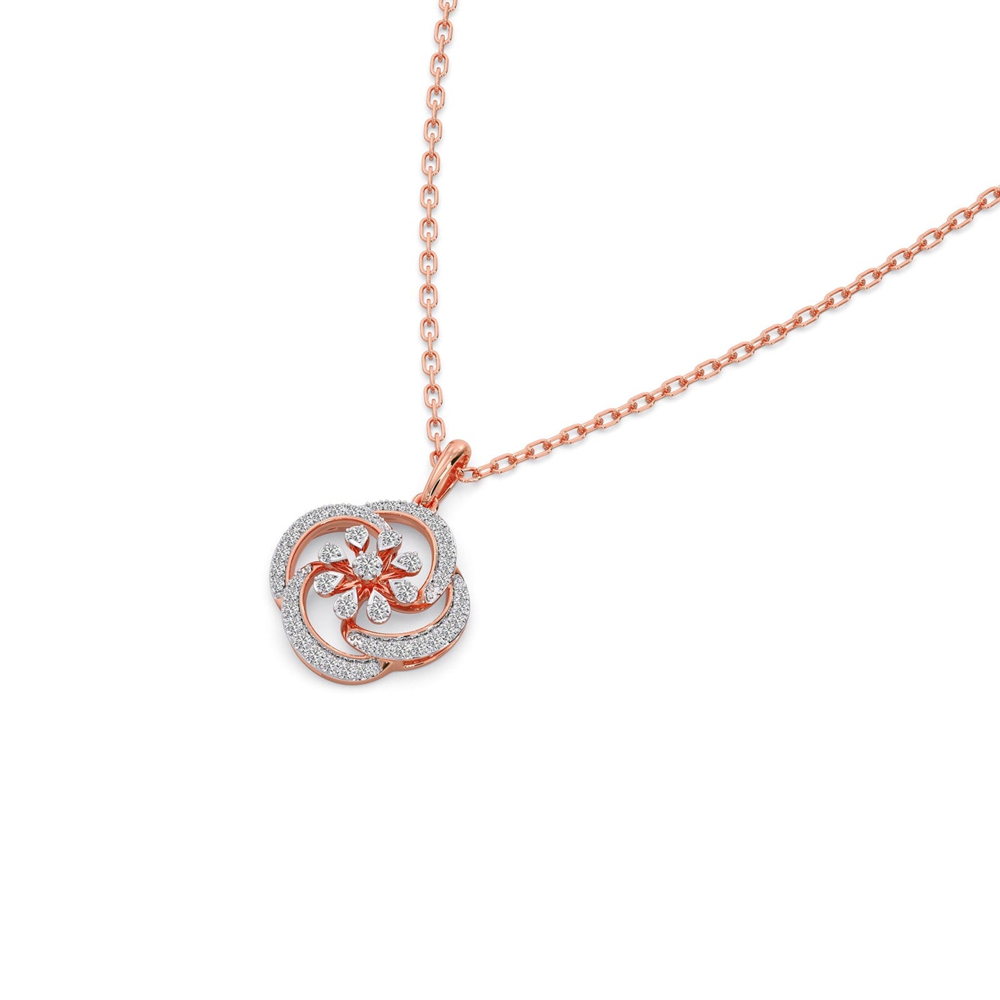 Shimmering Bloom Diamond Pendant