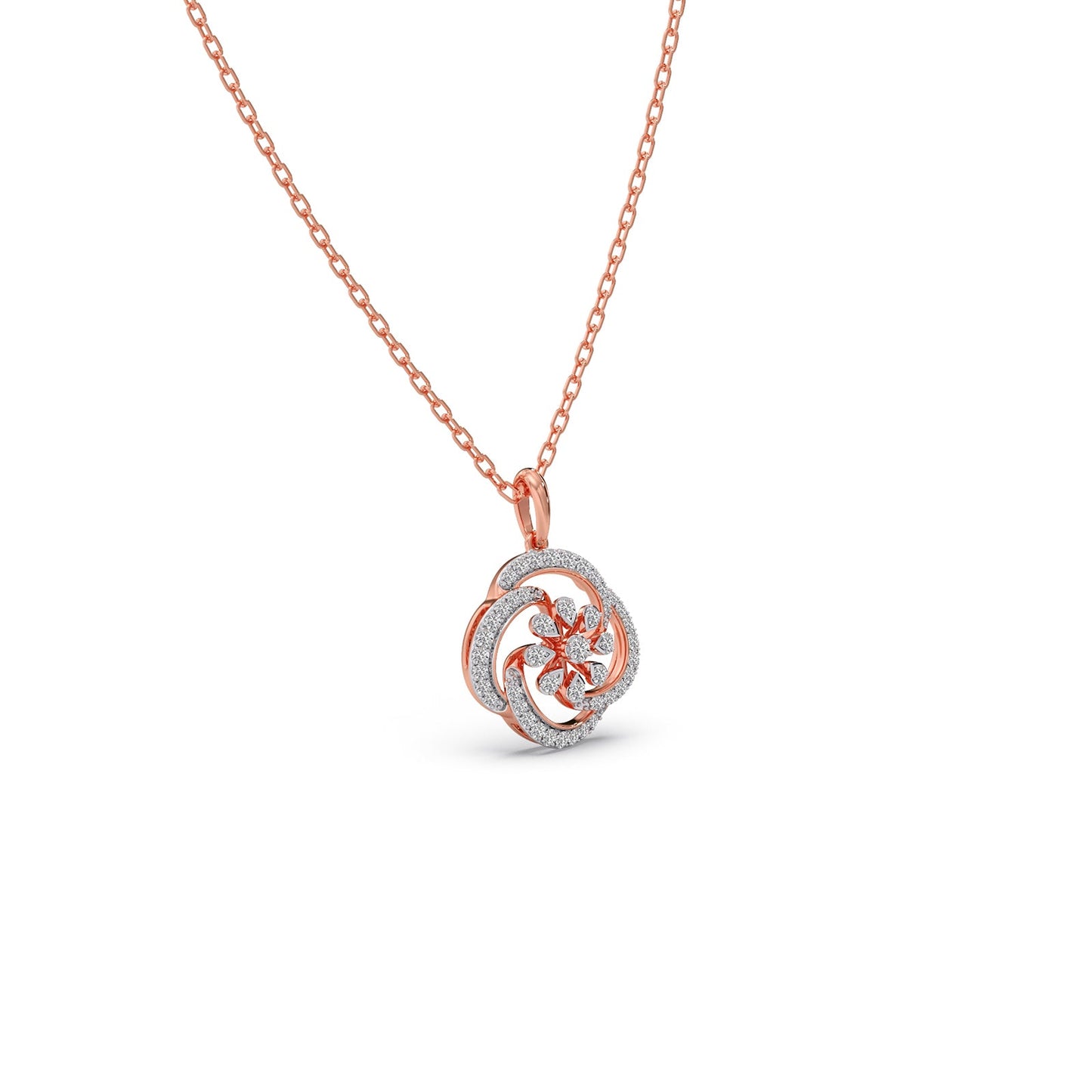 Shimmering Bloom Diamond Pendant