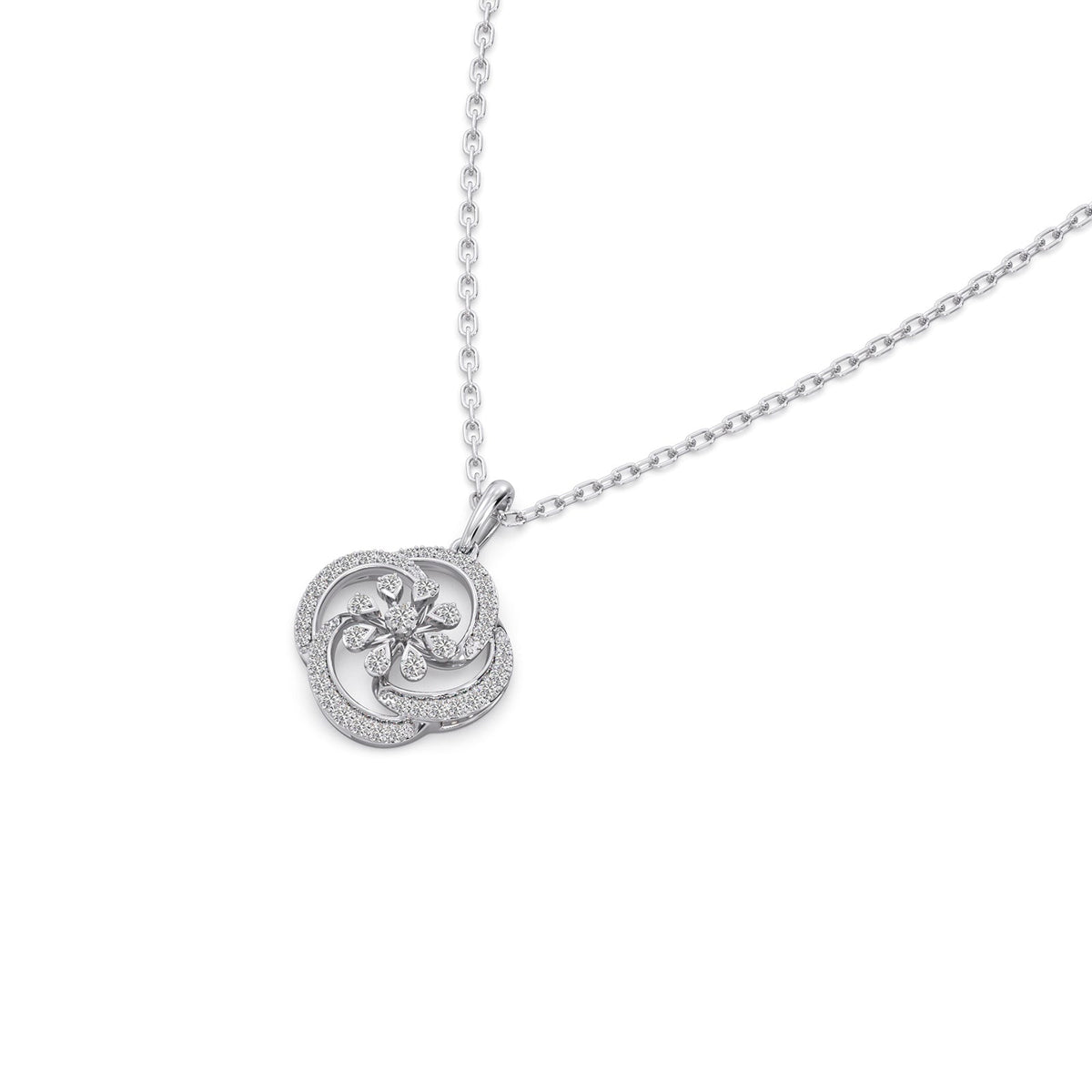 Shimmering Bloom Diamond Pendant