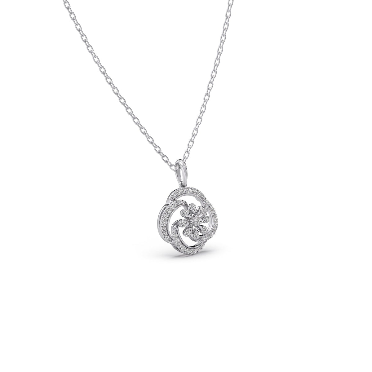 Shimmering Bloom Diamond Pendant