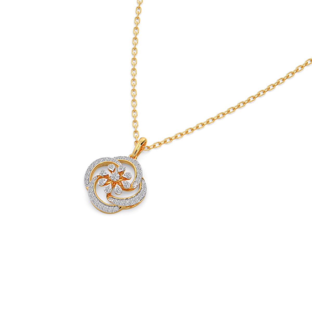 Shimmering Bloom Diamond Pendant