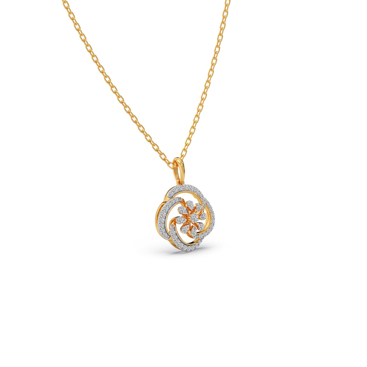 Shimmering Bloom Diamond Pendant