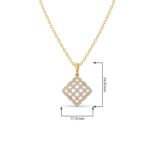 Geometric Grid Diamond Pendant