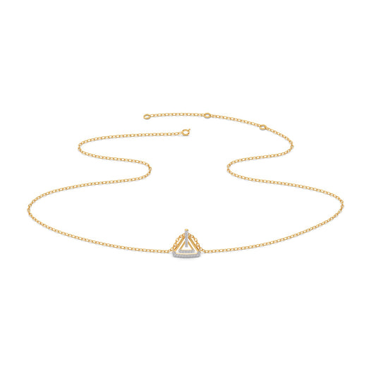 Triangle Frame Diamond Pendant Necklace