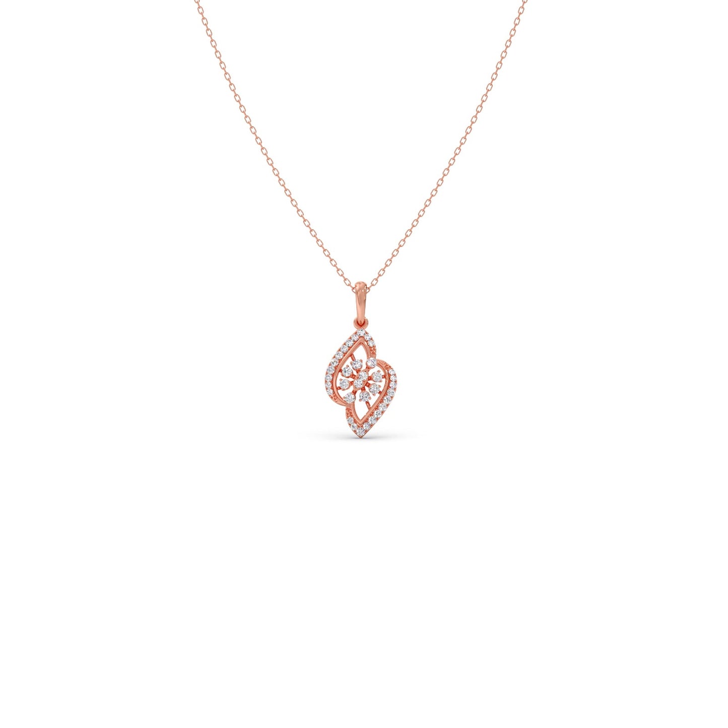 Floral Mirage Diamond Pendant Necklace