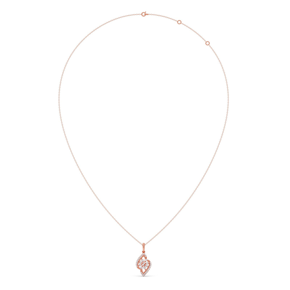 Floral Mirage Diamond Pendant Necklace
