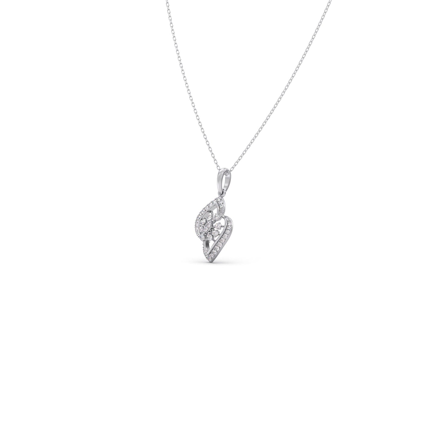 Floral Mirage Diamond Pendant Necklace