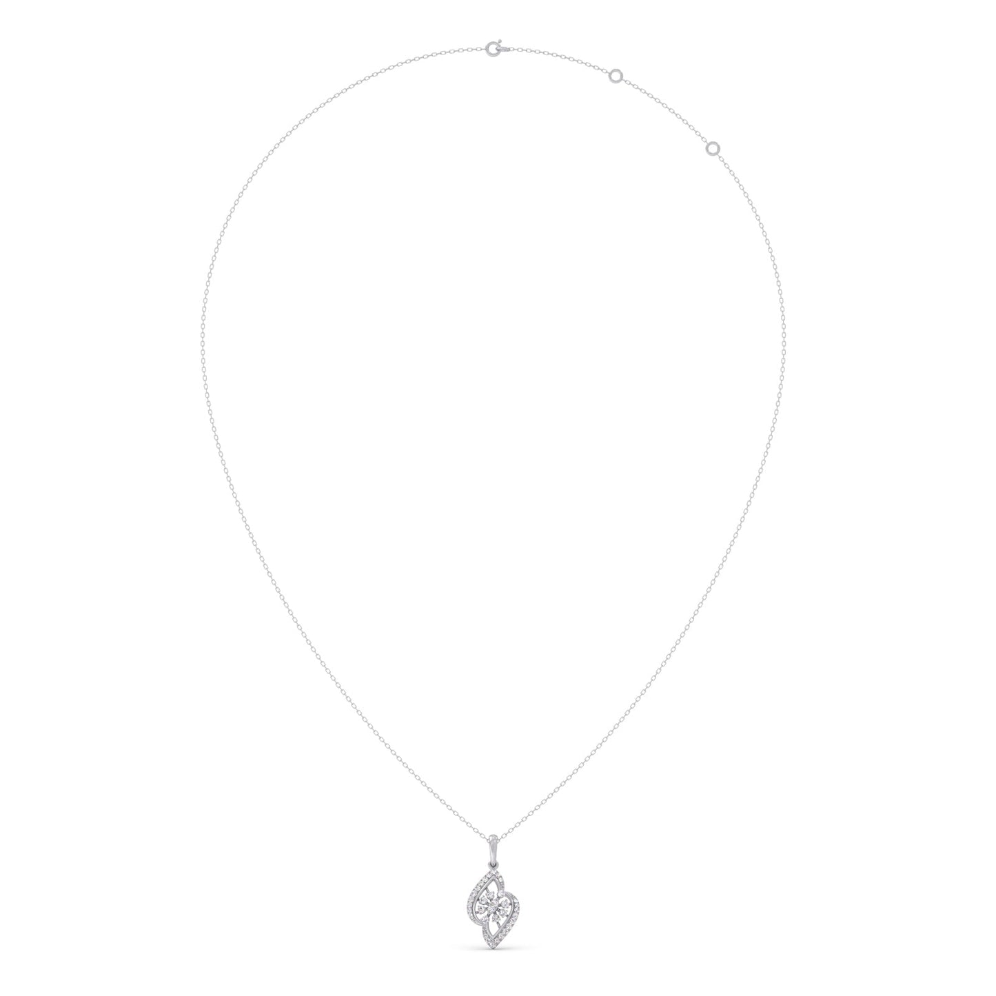 Floral Mirage Diamond Pendant Necklace
