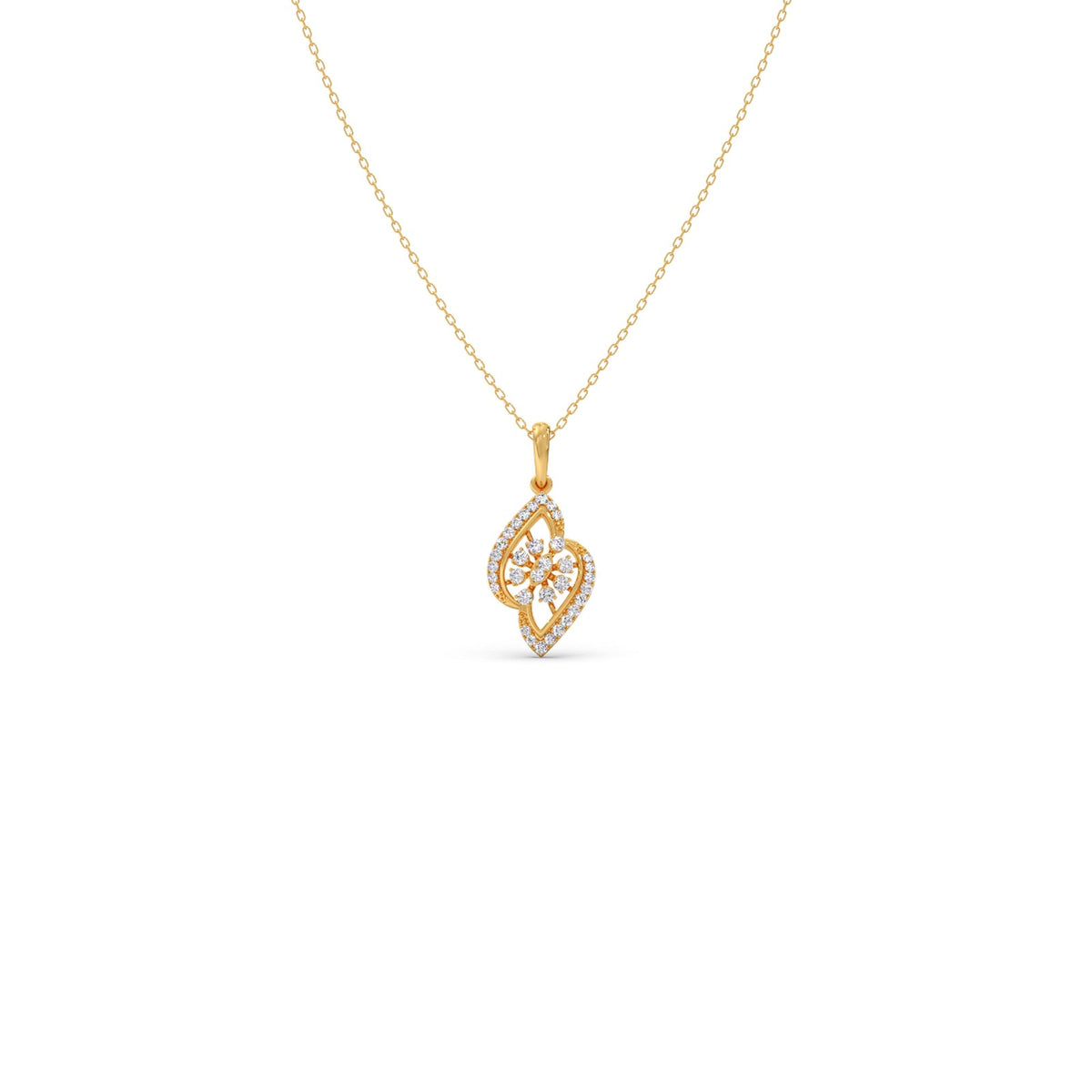 Floral Mirage Diamond Pendant Necklace