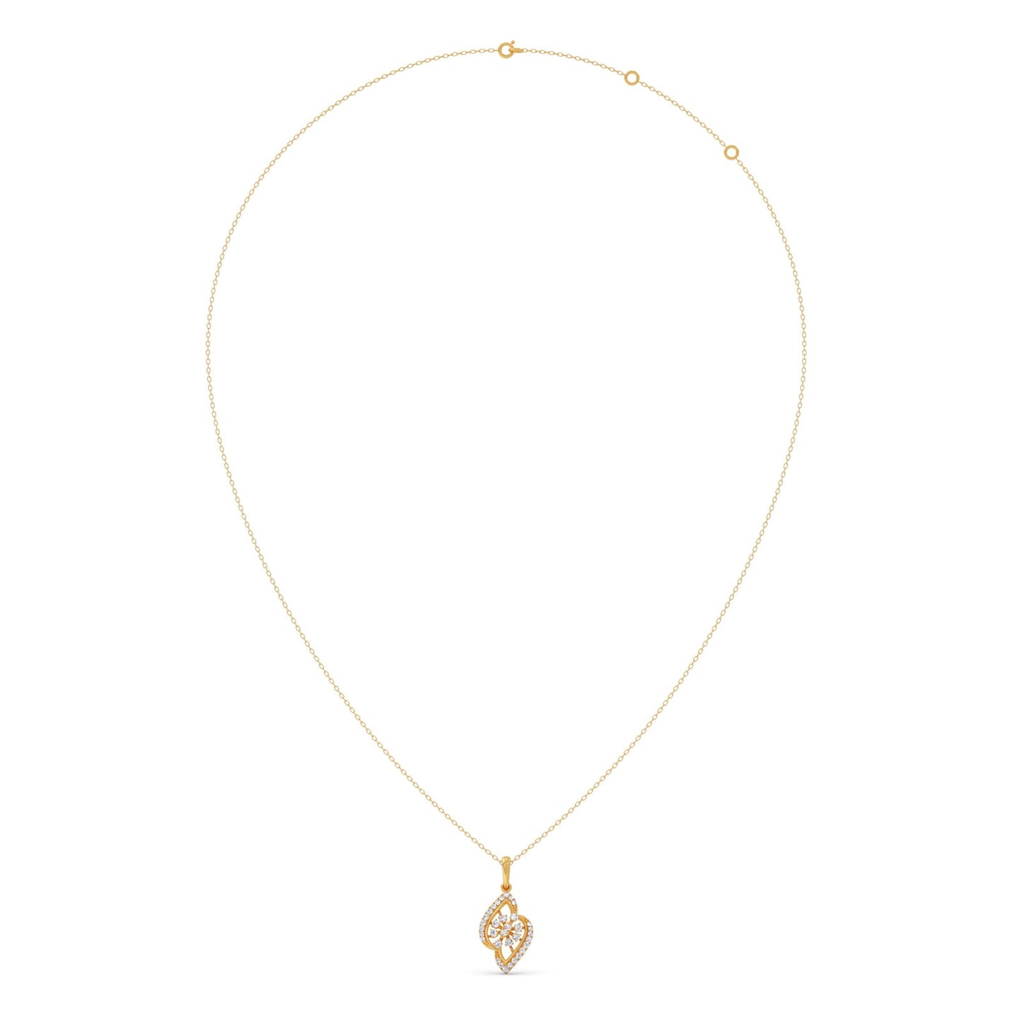 Floral Mirage Diamond Pendant Necklace