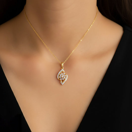Floral Mirage Diamond Pendant Necklace