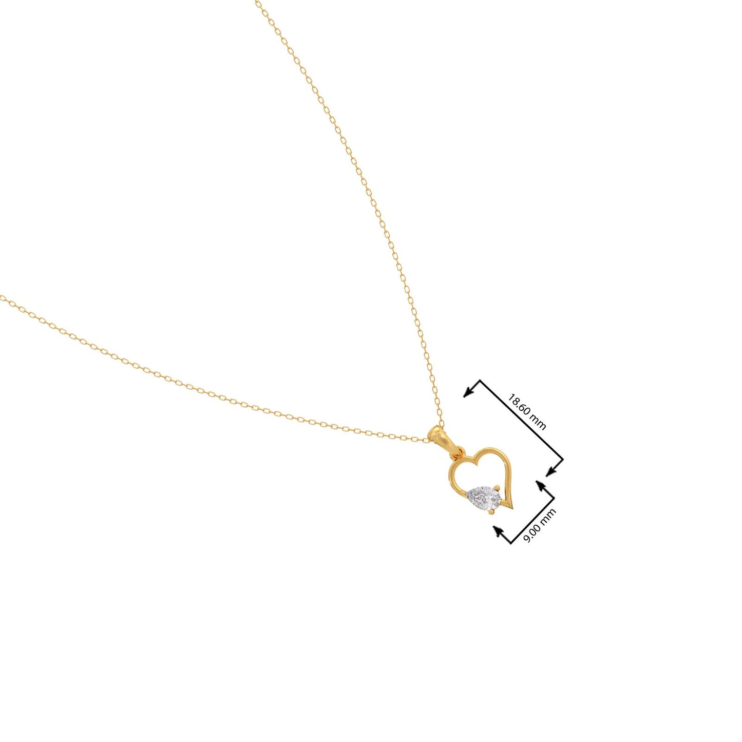 Open Heart Pear Diamond Pendant
