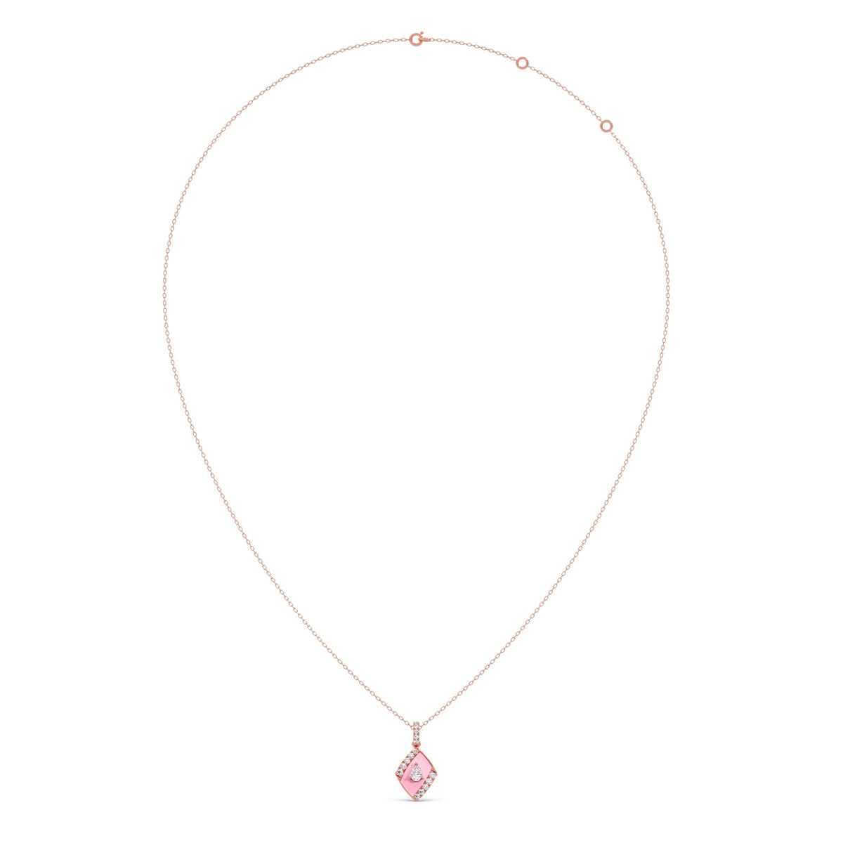 Cotton Candy Diamond Kite Pendant