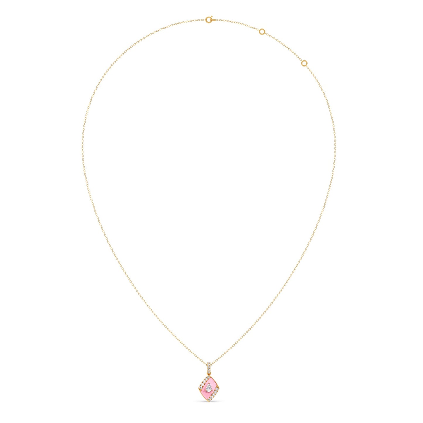 Cotton Candy Diamond Kite Pendant