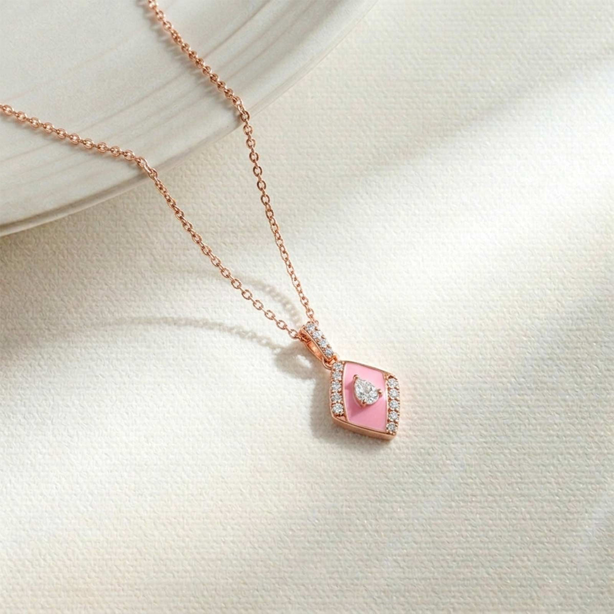 Cotton Candy Diamond Kite Pendant