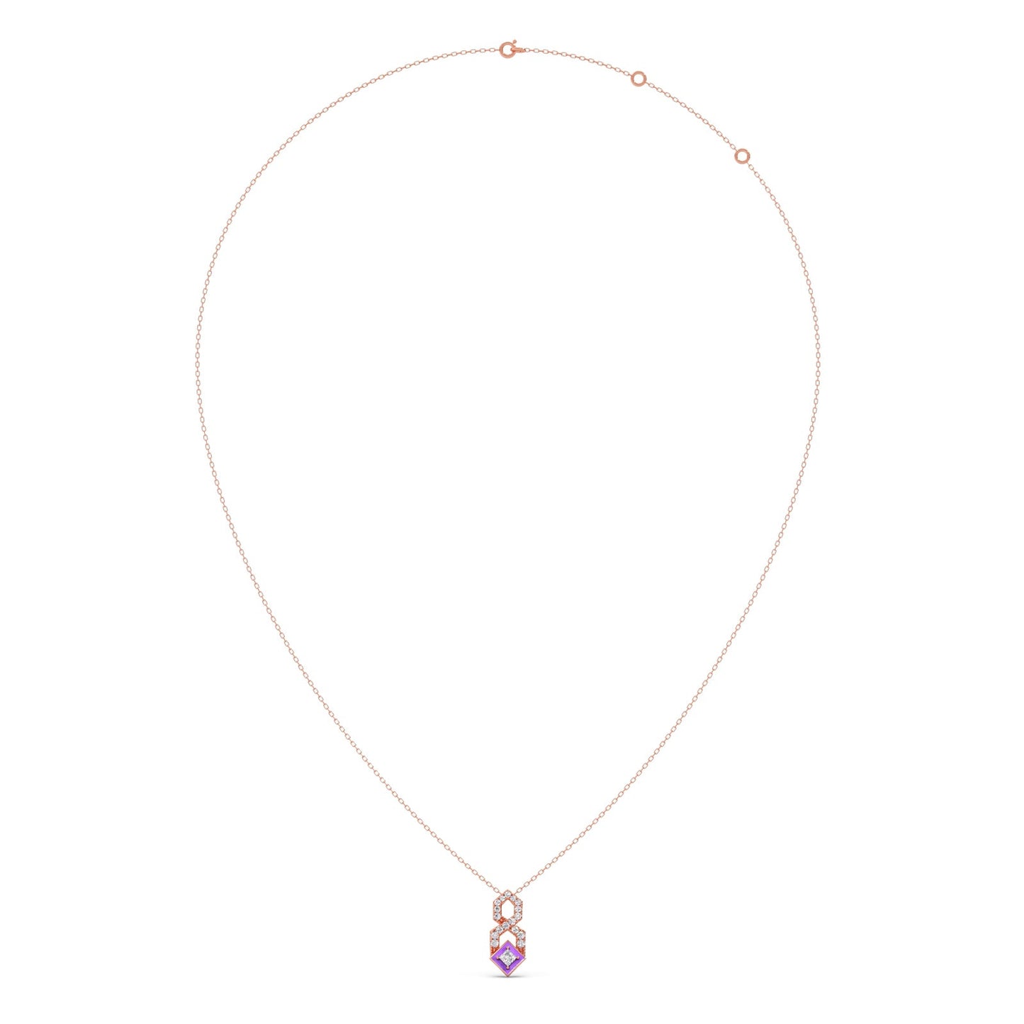 Cotton Candy HexDiamond Necklace