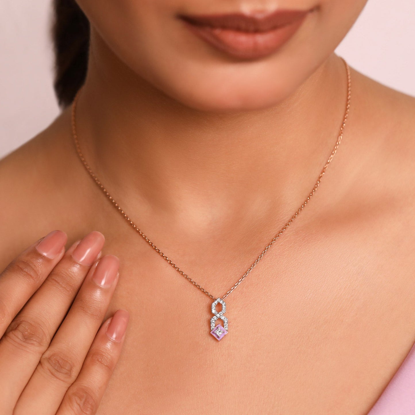Cotton Candy HexDiamond Necklace