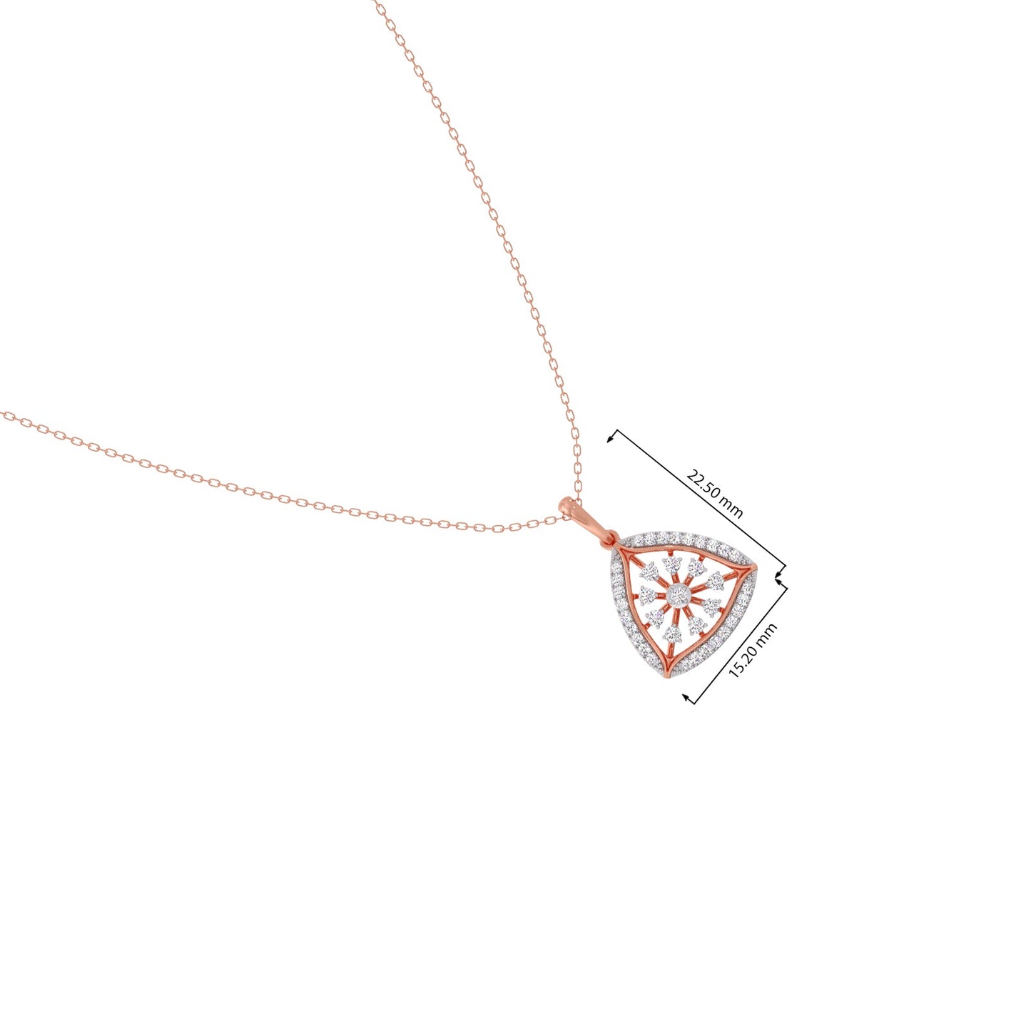 Petal Triangle Diamond Pendant Necklace