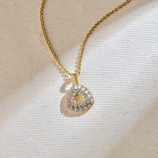 Tri-Halo Diamond Pendant