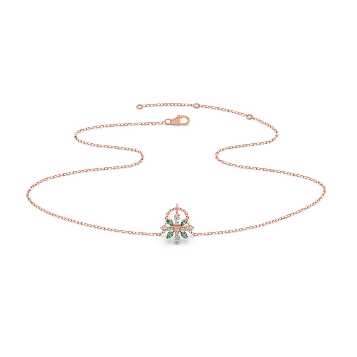 Marquise Gemstone Diamond Pendant