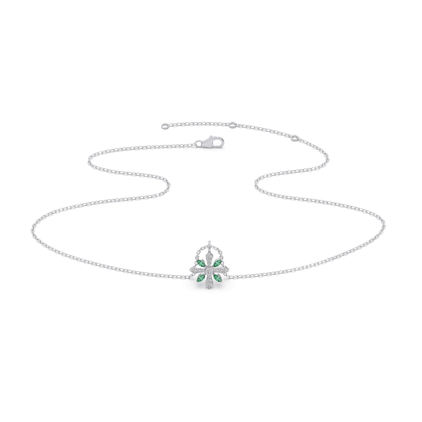 Marquise Gemstone Diamond Pendant
