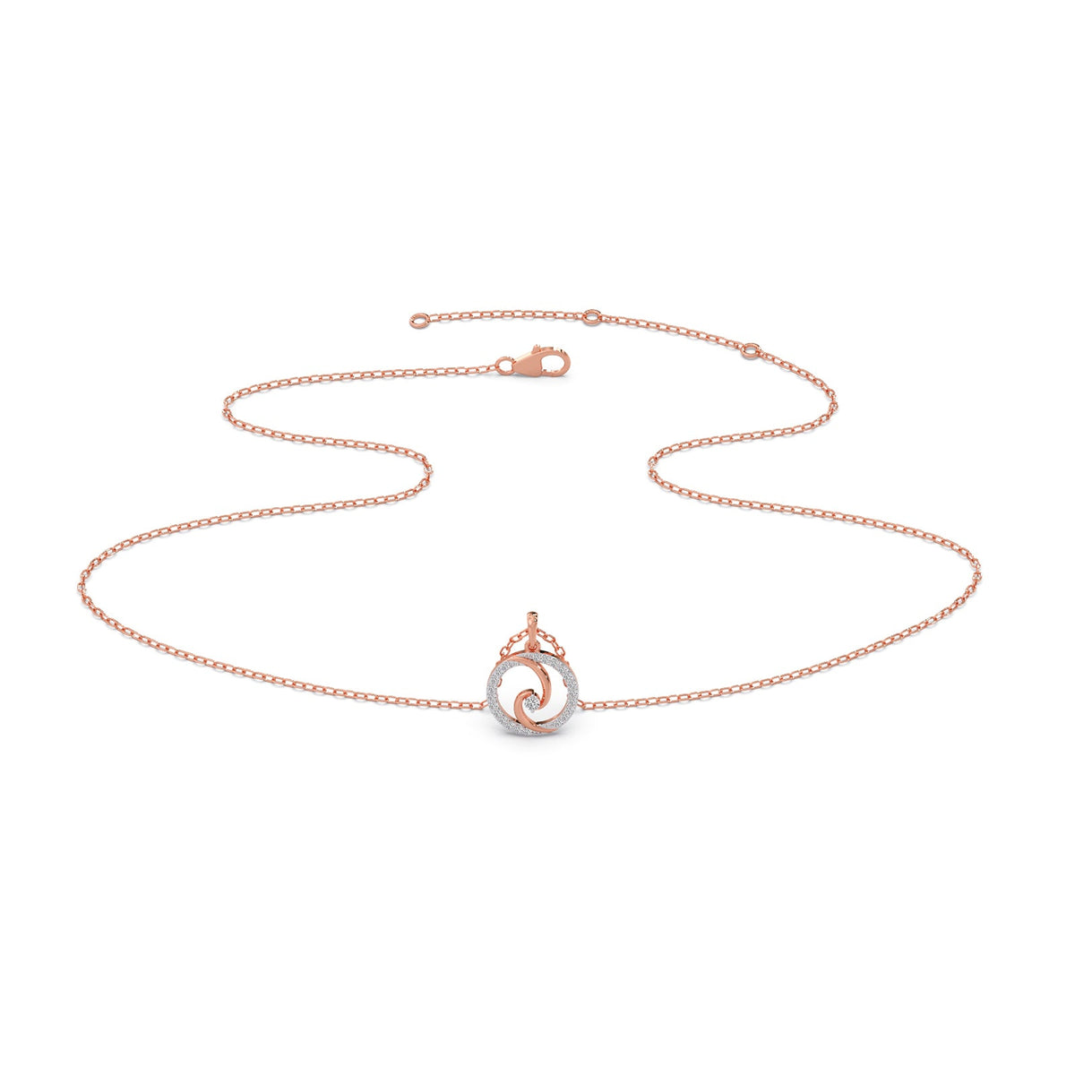Swirl Diamond Delicate Charms & Pendants