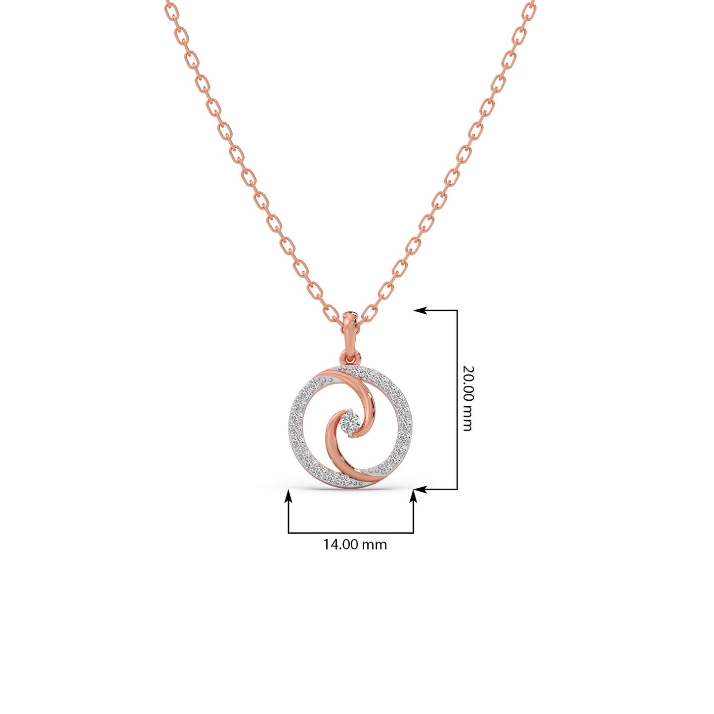 Swirl Diamond Delicate Charms & Pendants