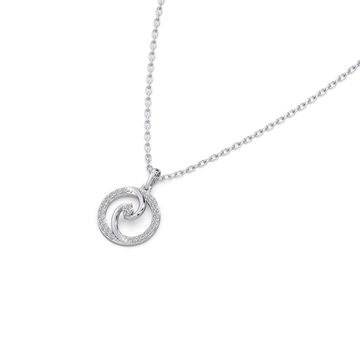Swirl Diamond Delicate Charms & Pendants