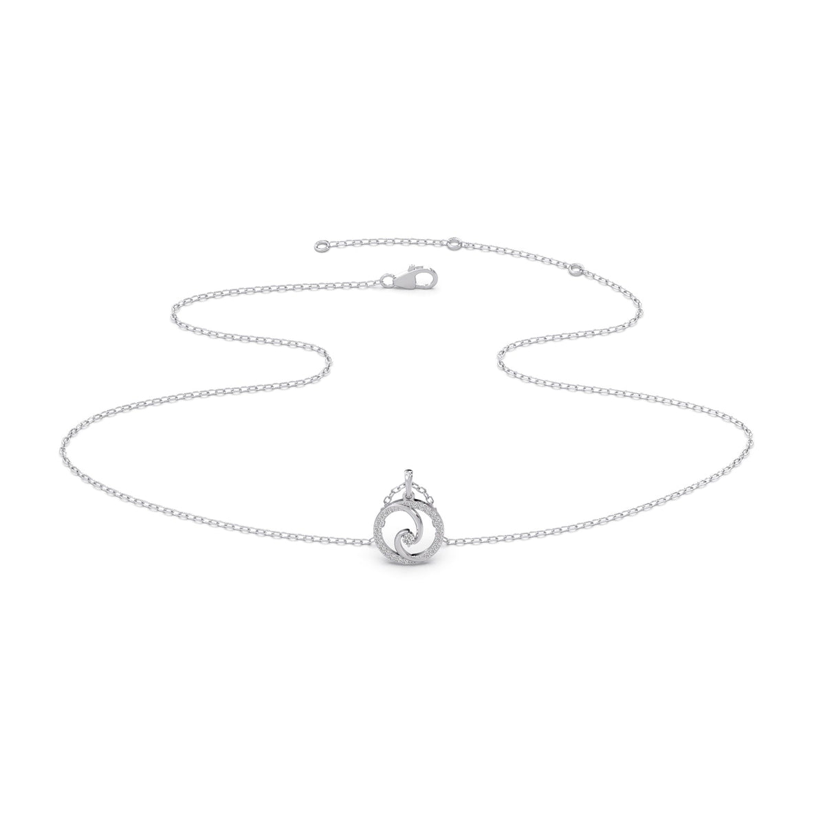 Swirl Diamond Delicate Charms & Pendants