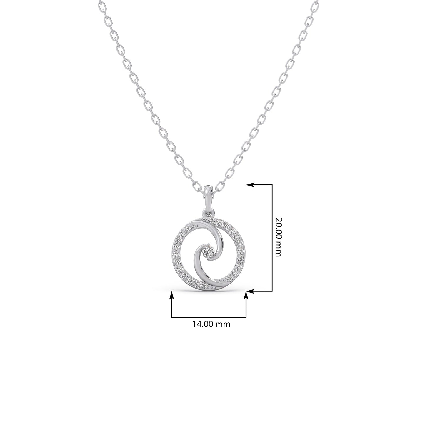 Swirl Diamond Delicate Charms & Pendants