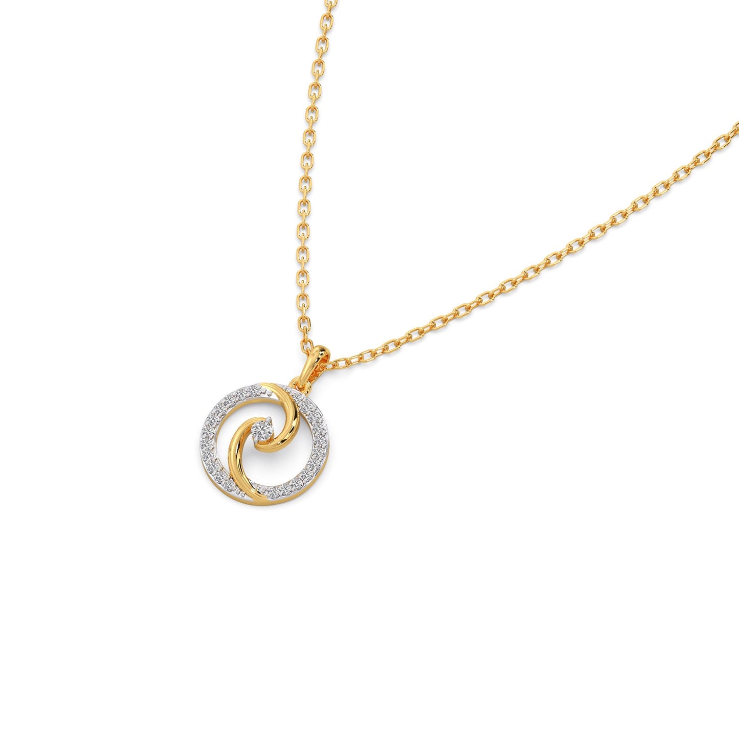 Swirl Diamond Delicate Charms & Pendants