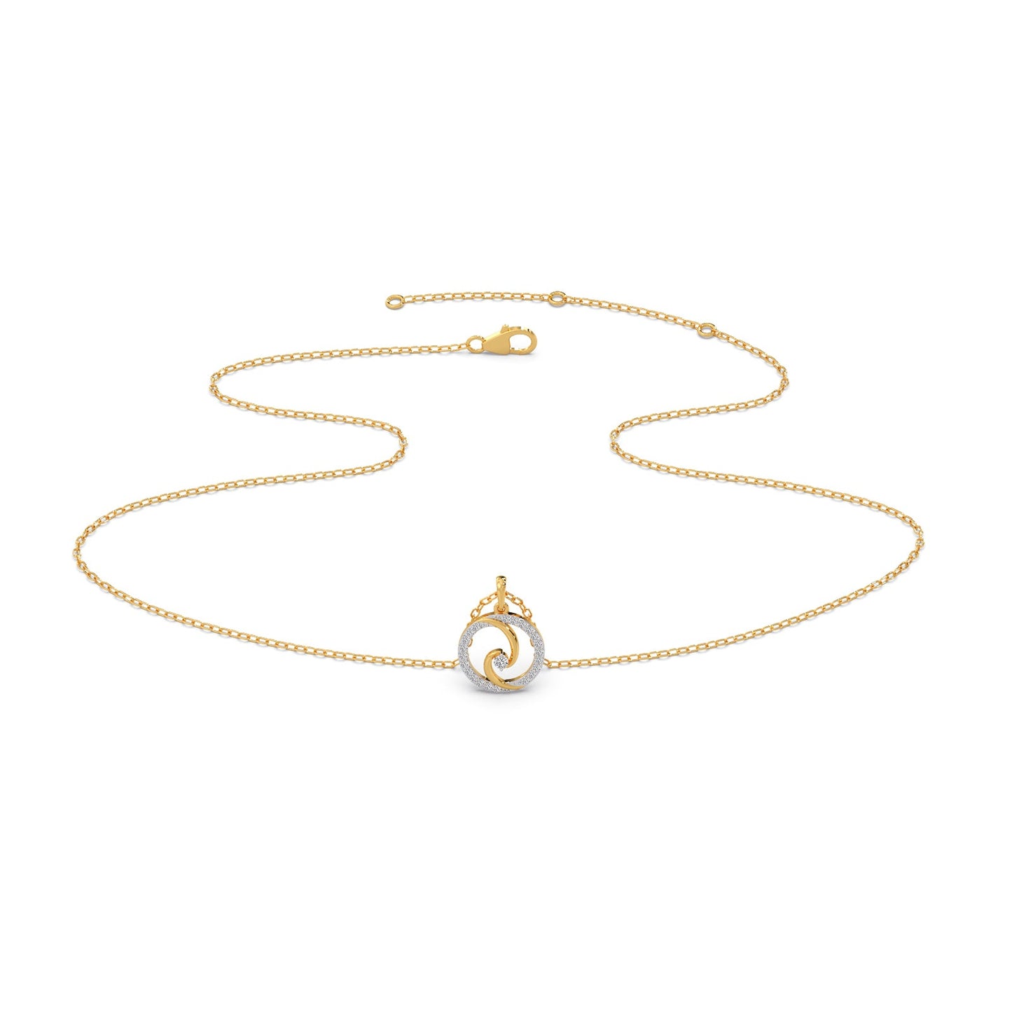 Swirl Diamond Delicate Charms & Pendants