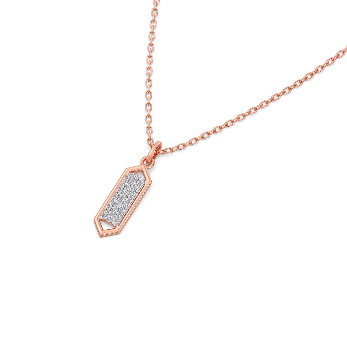 Modernist Shield Diamond Pendant