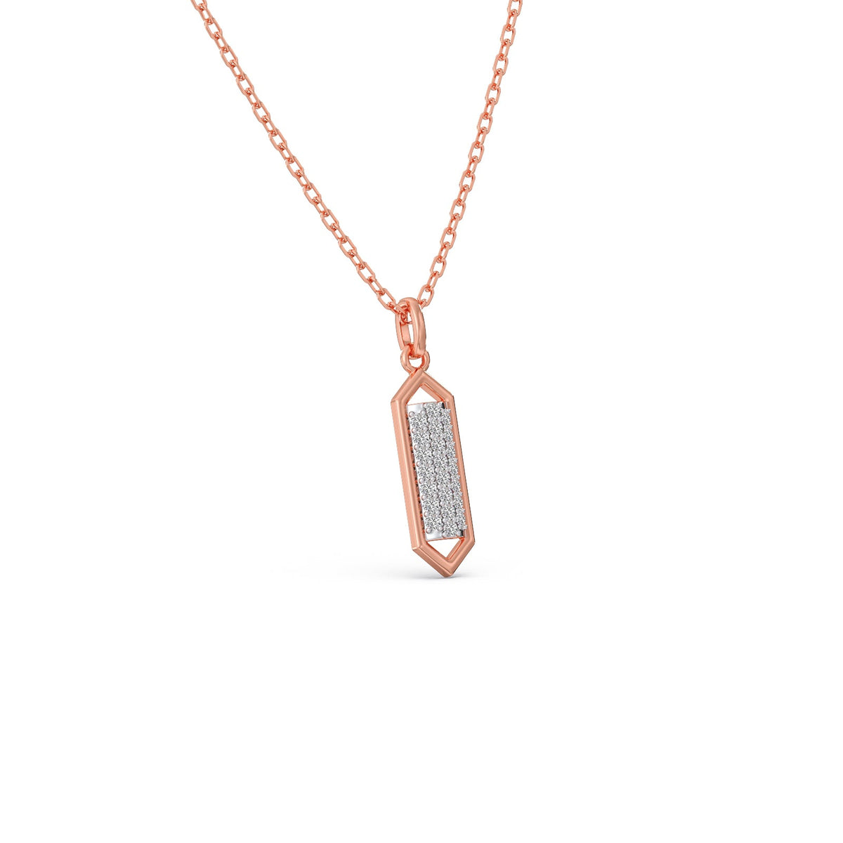 Modernist Shield Diamond Pendant