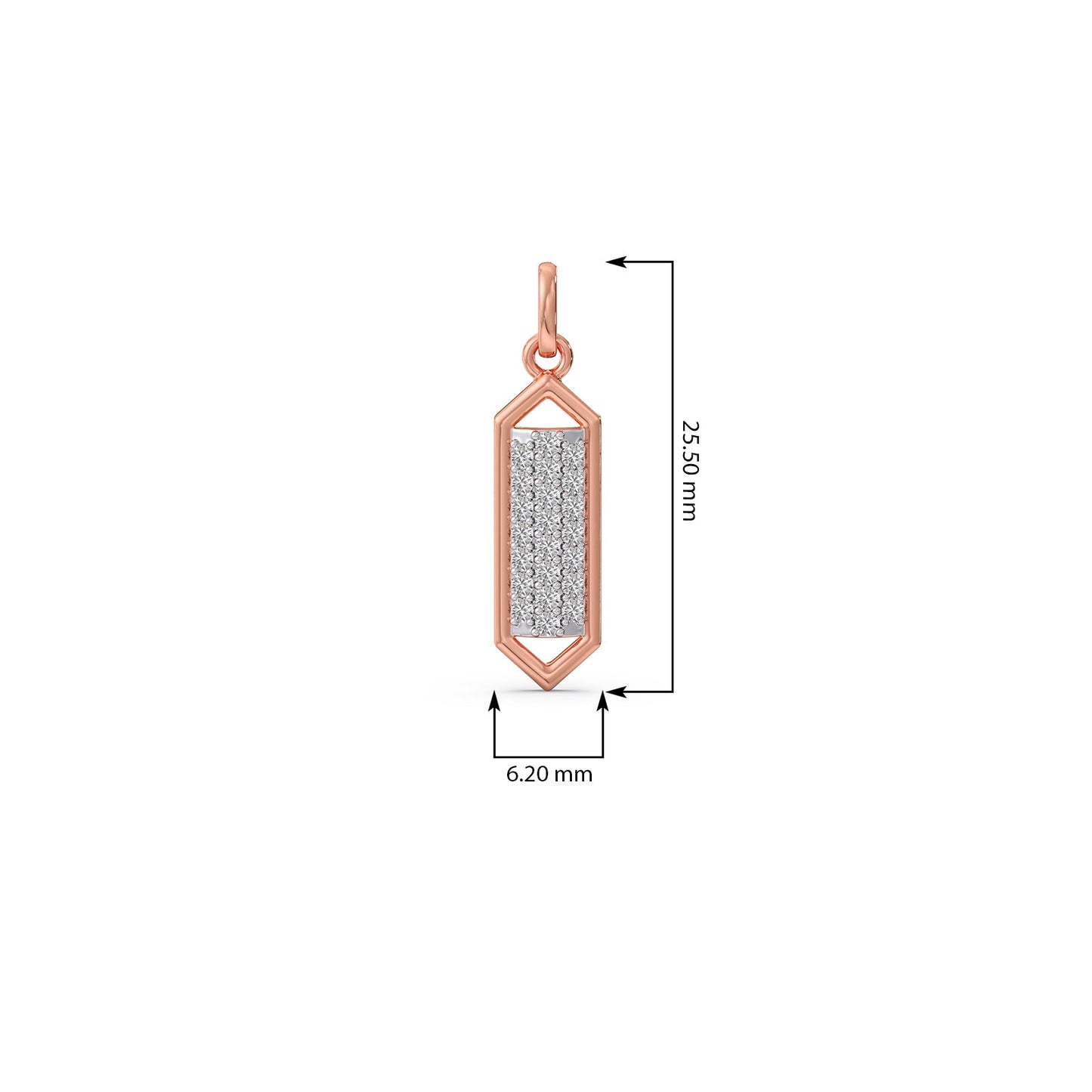 Modernist Shield Diamond Pendant