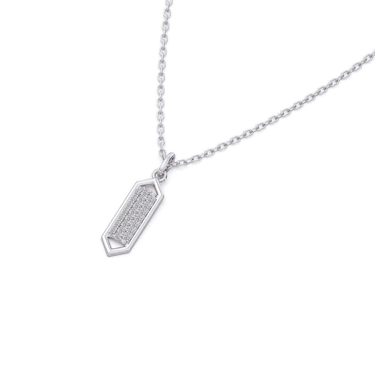 Modernist Shield Diamond Pendant