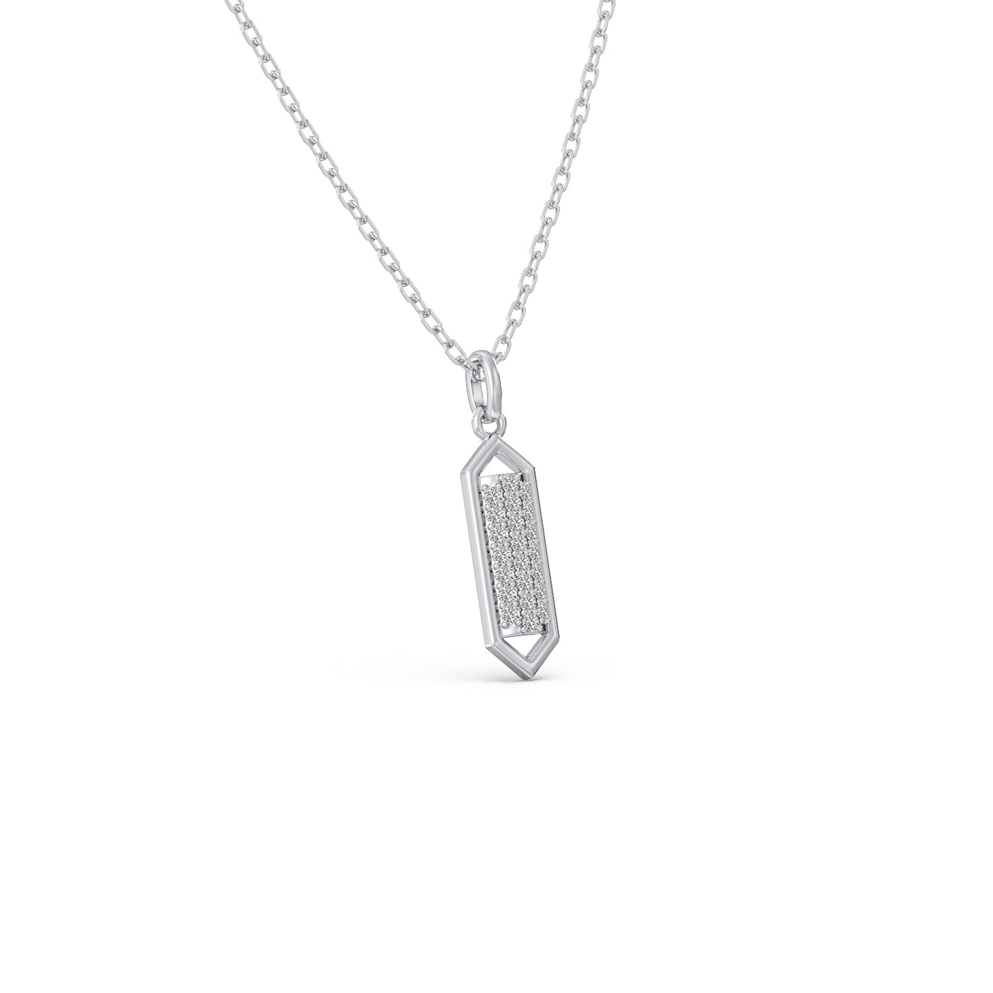 Modernist Shield Diamond Pendant