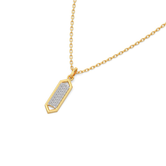 Modernist Shield Diamond Pendant
