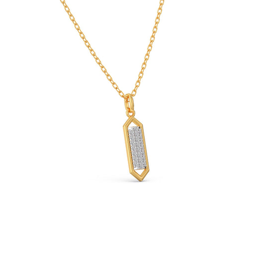 Modernist Shield Diamond Pendant