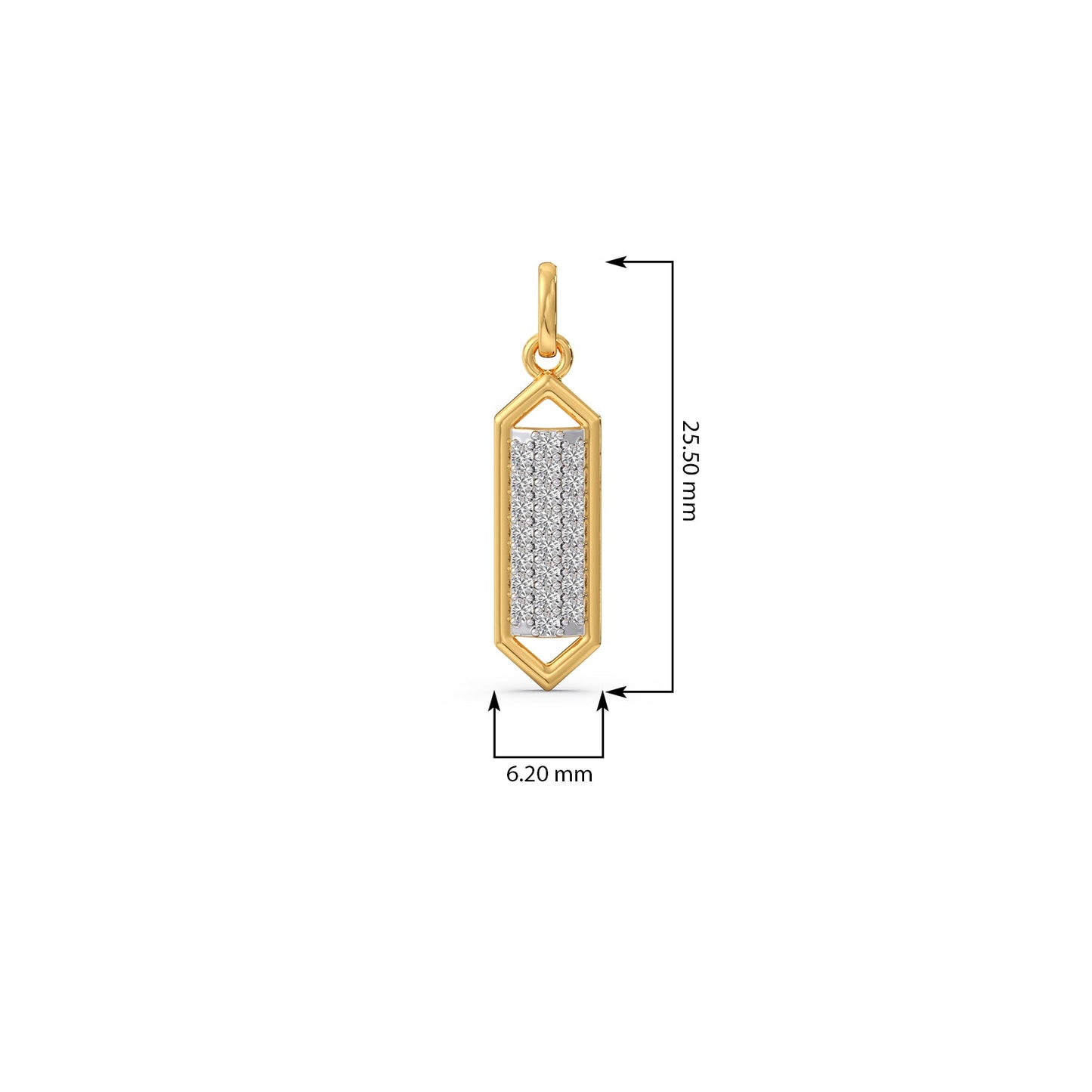 Modernist Shield Diamond Pendant