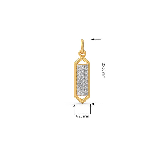 Modernist Shield Diamond Pendant